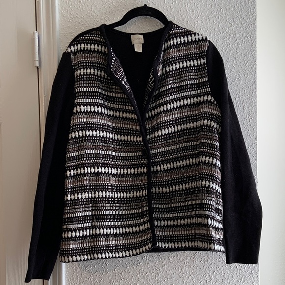 Chico's Sweaters - Black and White Patterned Cardigan Chico’s size 2